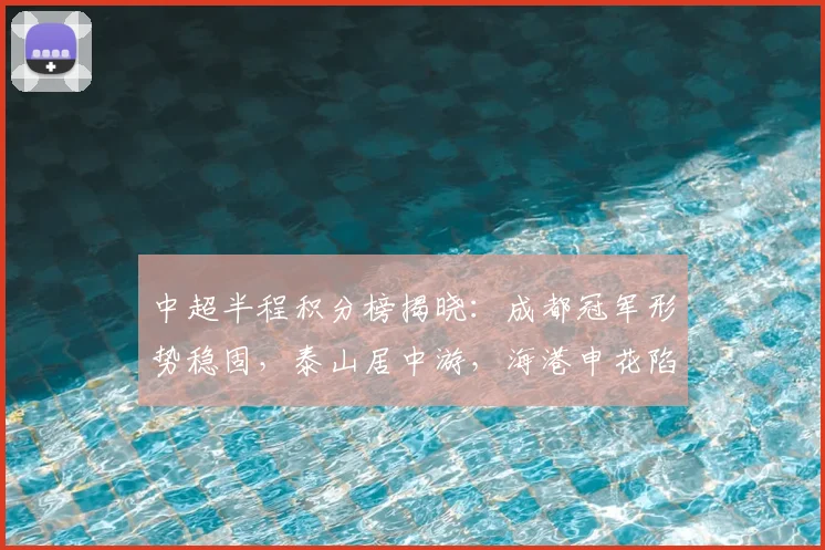 中超半程积分榜揭晓：成都冠军形势稳固，泰山居中游，海港申花陷入保级危机_蓉城_赛季_排名