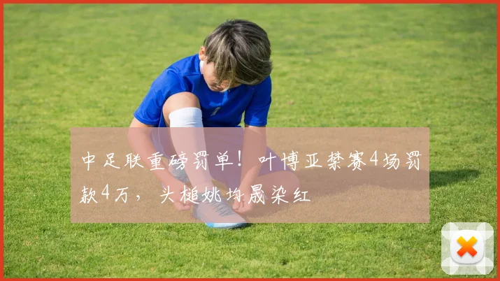 中足联重磅罚单！叶博亚禁赛4场罚款4万，头槌姚均晟染红